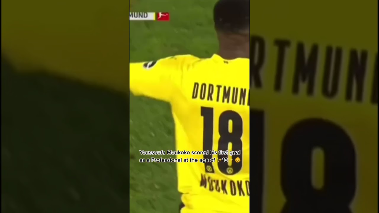 Youssoufa Moukoko scored his first goal as a Professional at the age of 16 #shorts
