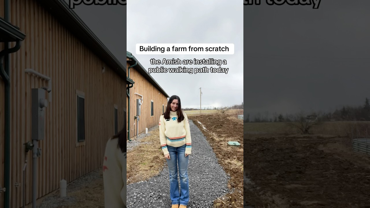 Building a farm from scratch: walking path going in