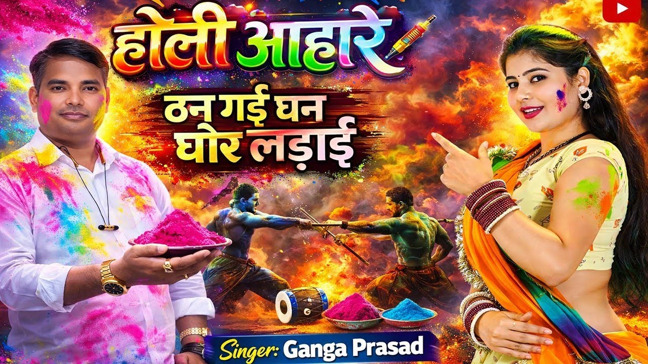 होली आंहारे || ठन गई घन घोर लड़ाई || चक्रव्यूह लीला से एक और धमाकेदार होली भजन। Singer Ganga Prasad 