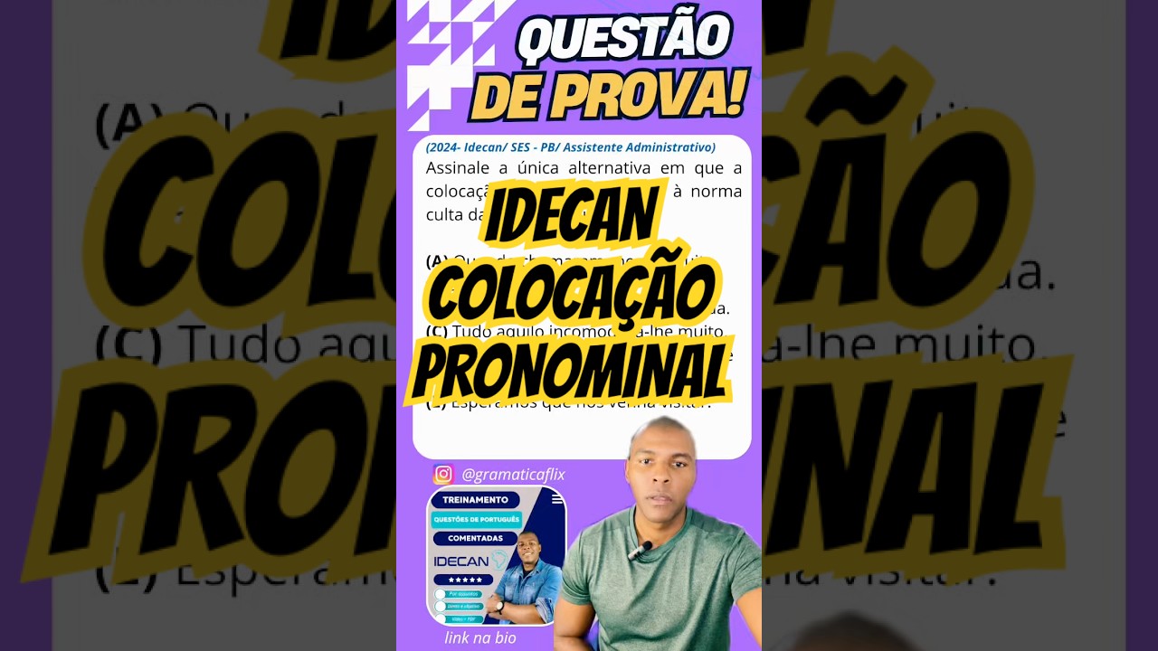 IDECAN: coloca&ccedil;&atilde;o pronominal- Treinamento de quest&otilde;es&hellip;