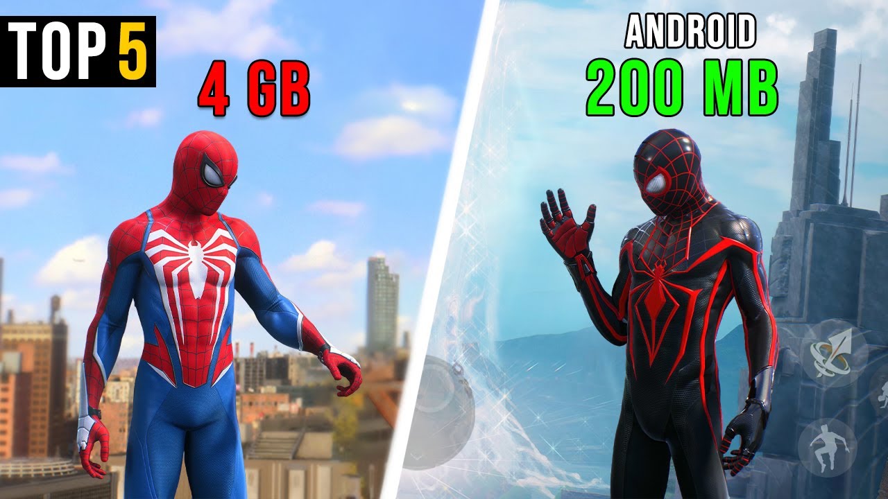 Top 5 Realistic Games Like Spider Man 2 On Play Store 2025 | High Graphics