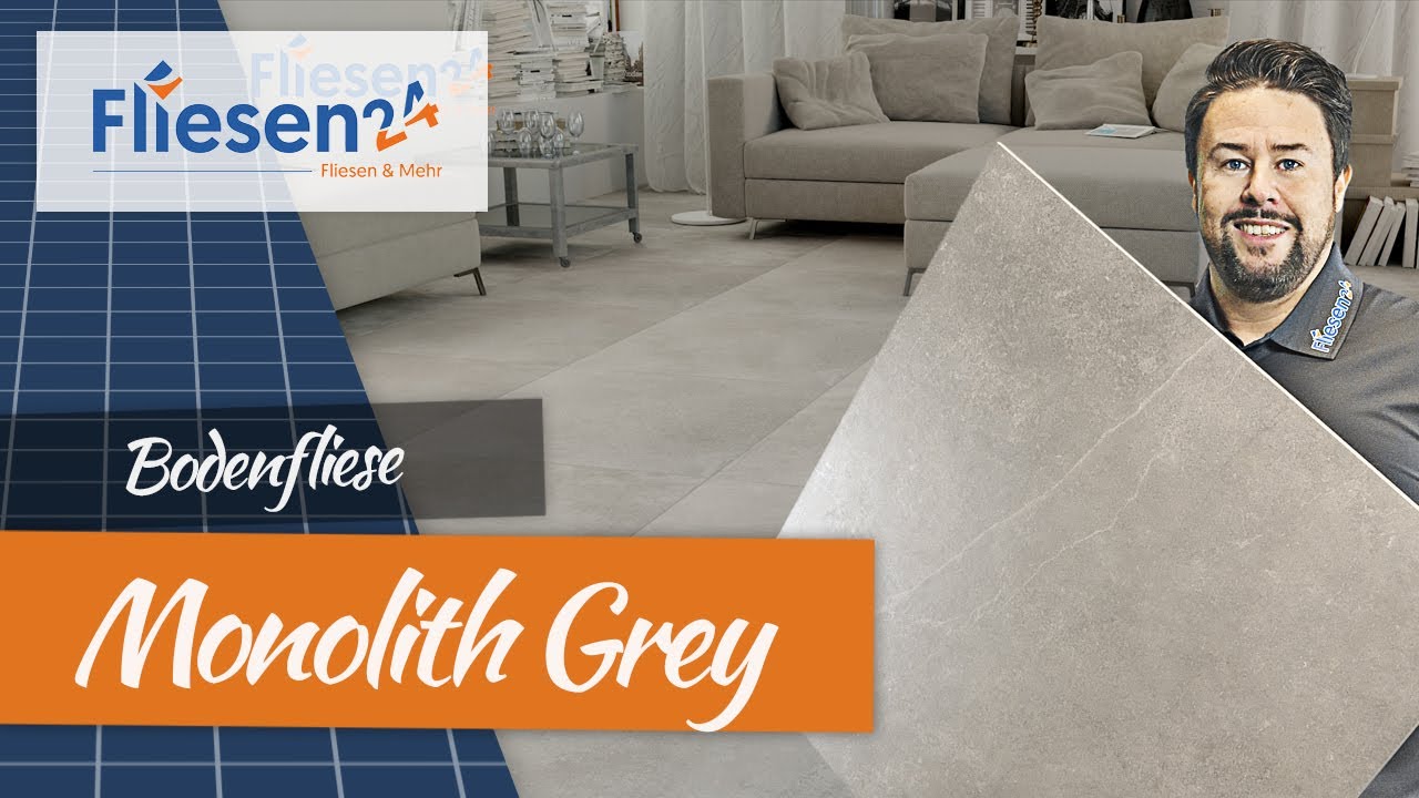 Betonoptik Bodenfliesen Feinsteinzeug 75x75 cm | Monolith Grey | grau rektifiziert | Natursteinoptik