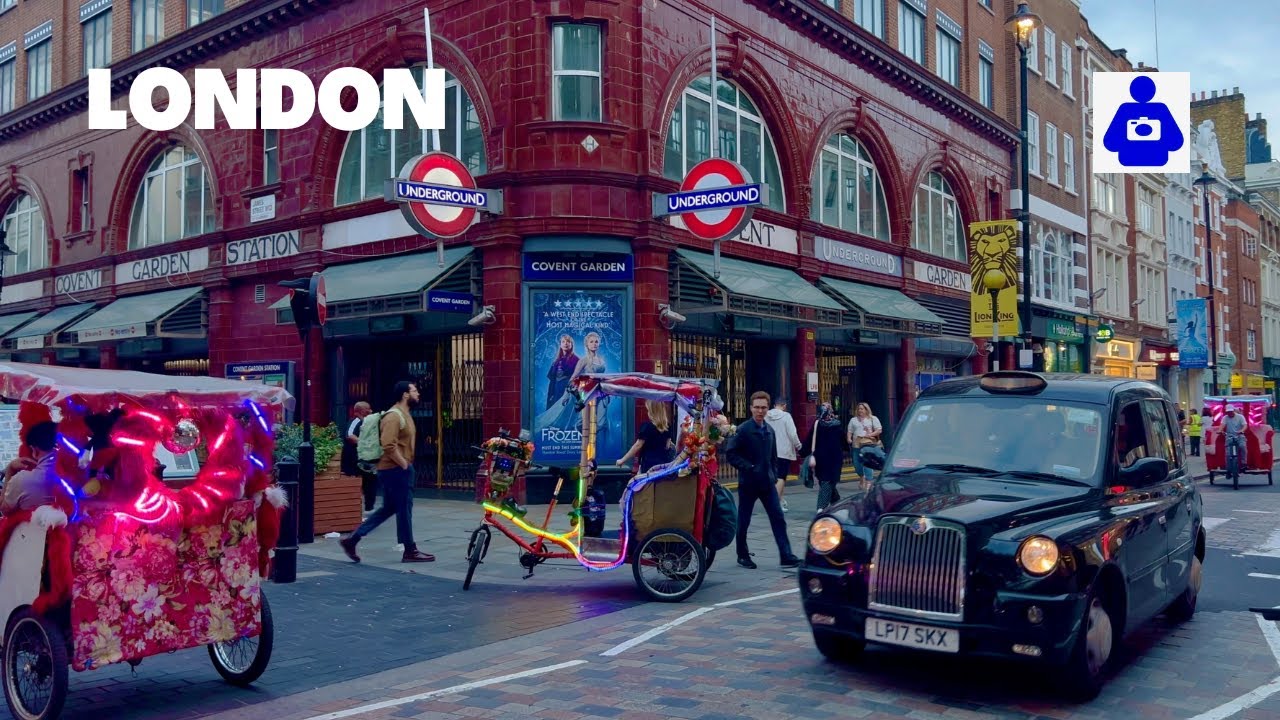 London Summer Walk 🇬🇧 West End, COVENT CARDEN to Piccadilly Circus | Central London Walking Tour HDR