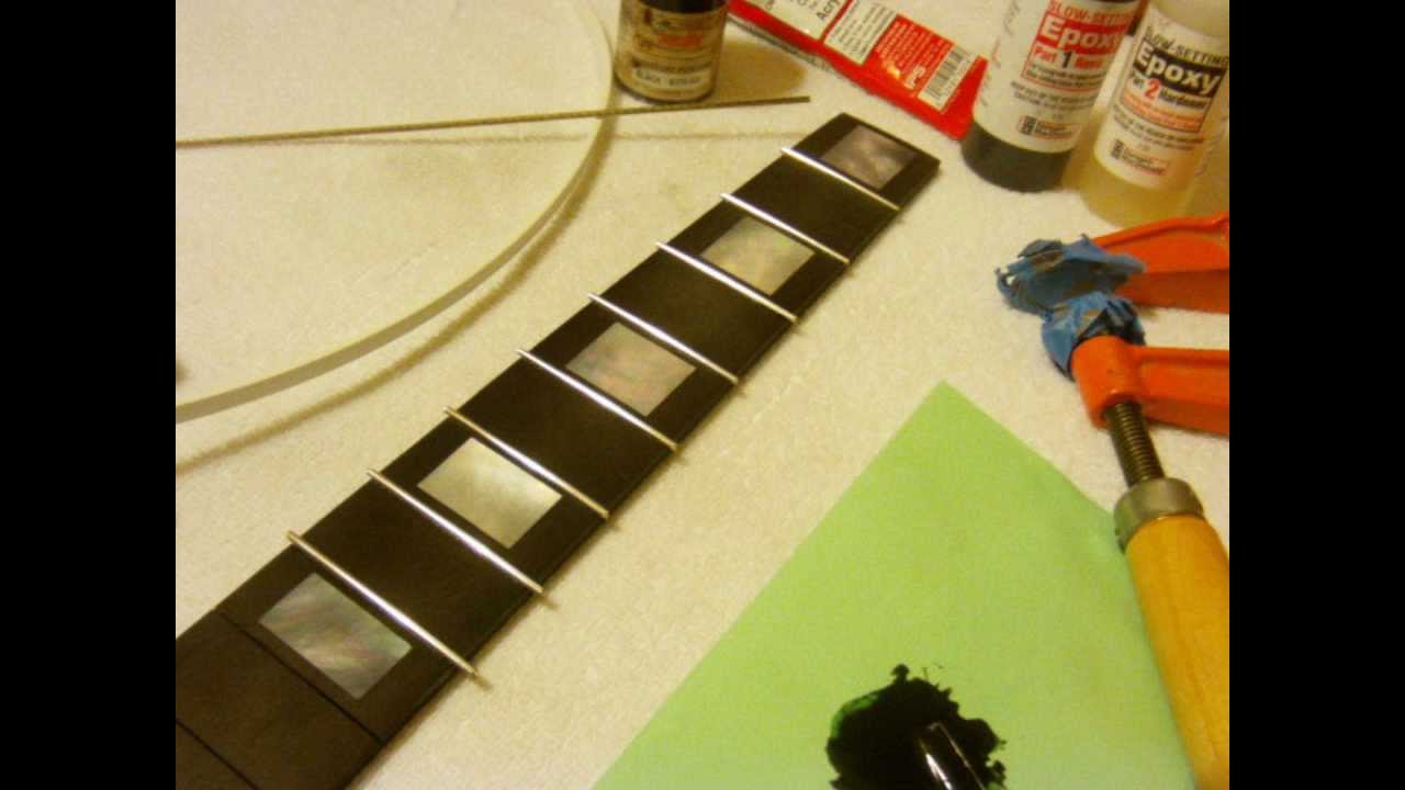 How To Do  Mother Of Pearl Block Inlay Fix Gibson Les Paul Custom Fretboard Tutorial