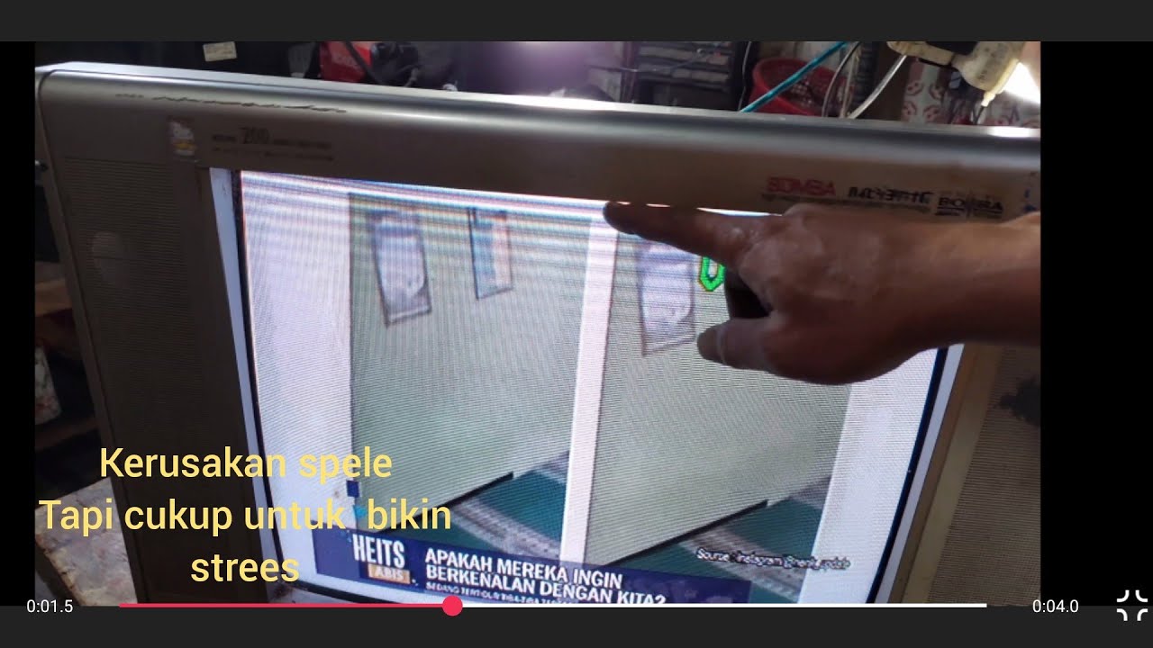 Solusi tv tabung bergaris,bagian atas