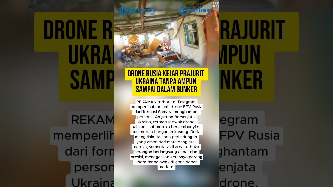 DRONE RUSIA KEJAR PRAJURIT UKRAINA TANPA AMPUN SAMPAI DALAM BUNKER