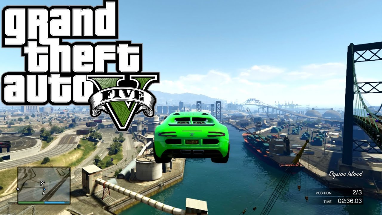 GTA 5 ONLINE Supercar BIG AIR ( Bridge ) ( Fun Custom Race ) GTA V MULTIPLAYER
