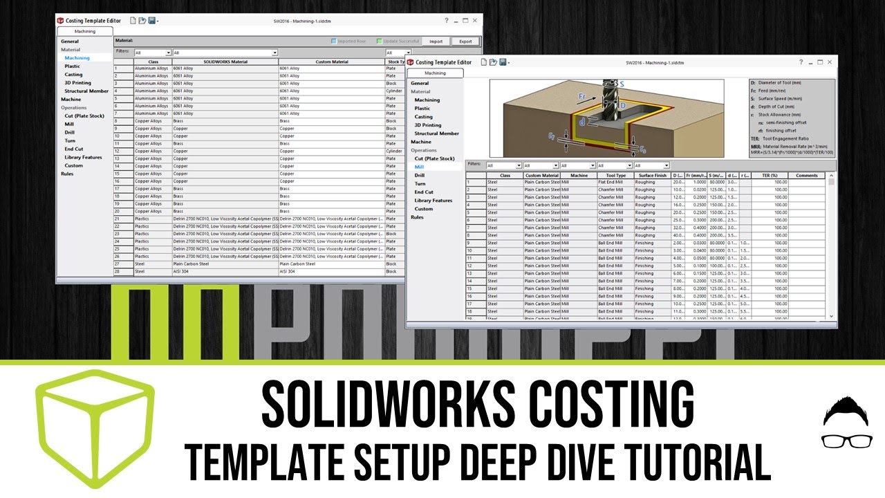 SOLIDWORKS Tutorial - Costing Template Setup