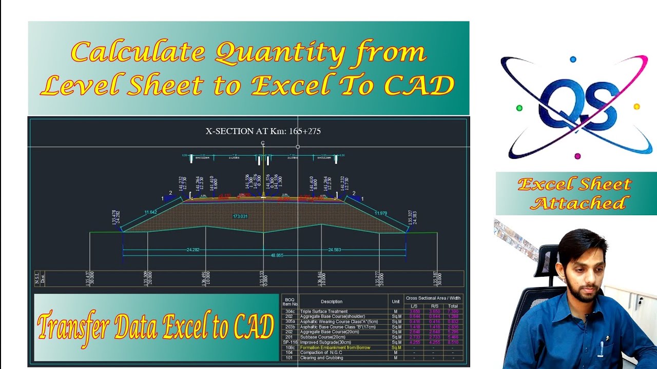 Prepare Earthwork Bill from Level Sheet | Calculate Earthwork Quantity from Level Sheet by CAD | QS