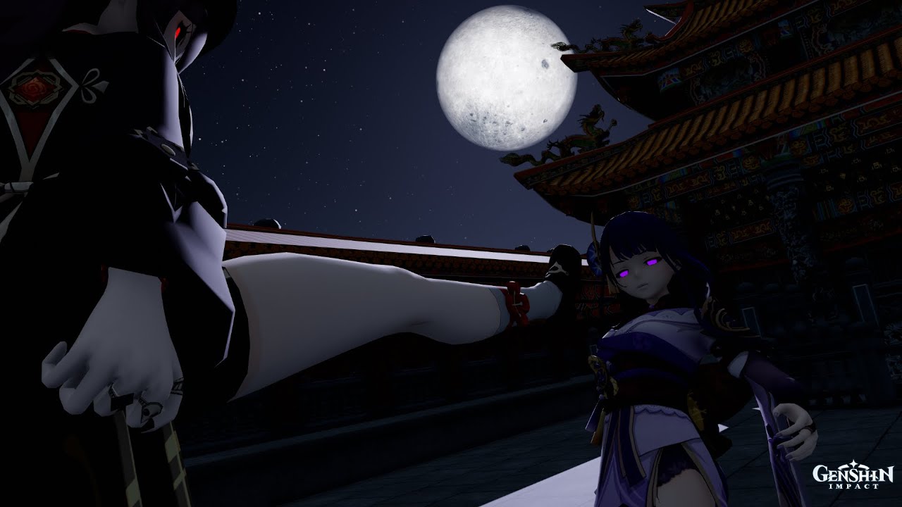 [MMD Fight] Raiden Shogun V.S HuTao ( Genshin Impact 2.2 )