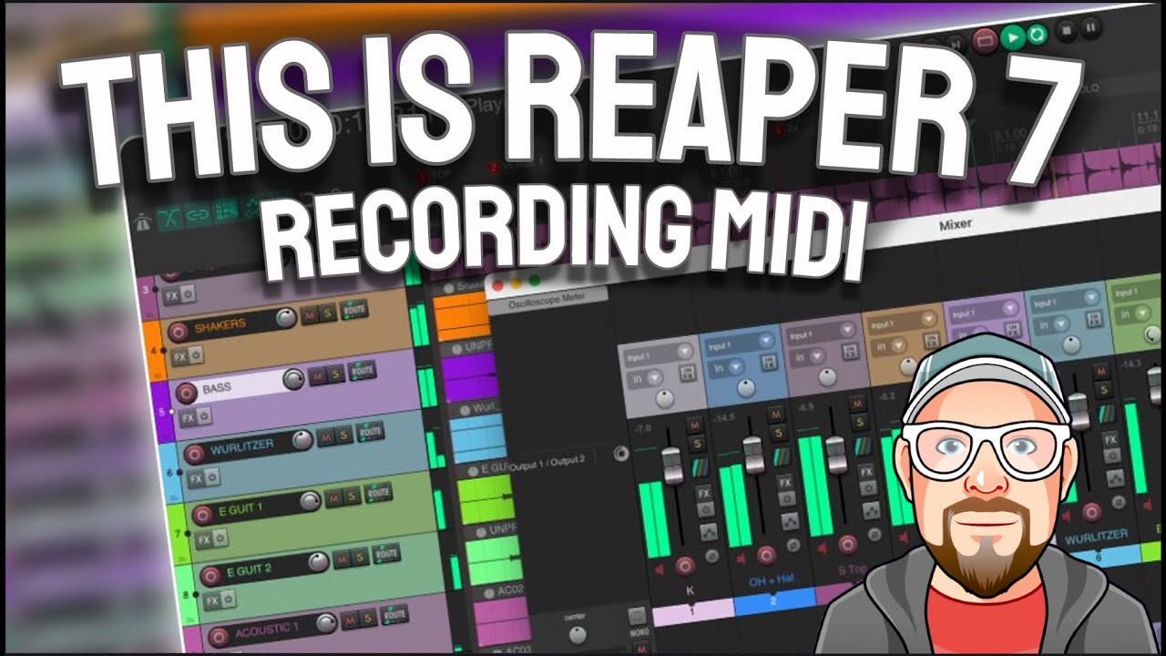 Это REAPER 7 — запись MIDI