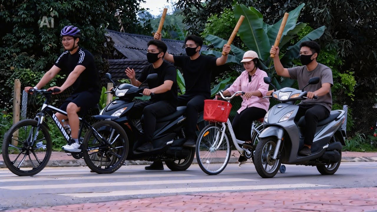 Jack and Tu Tien rode their bicycles on a deserted road, not knowing the danger was approaching