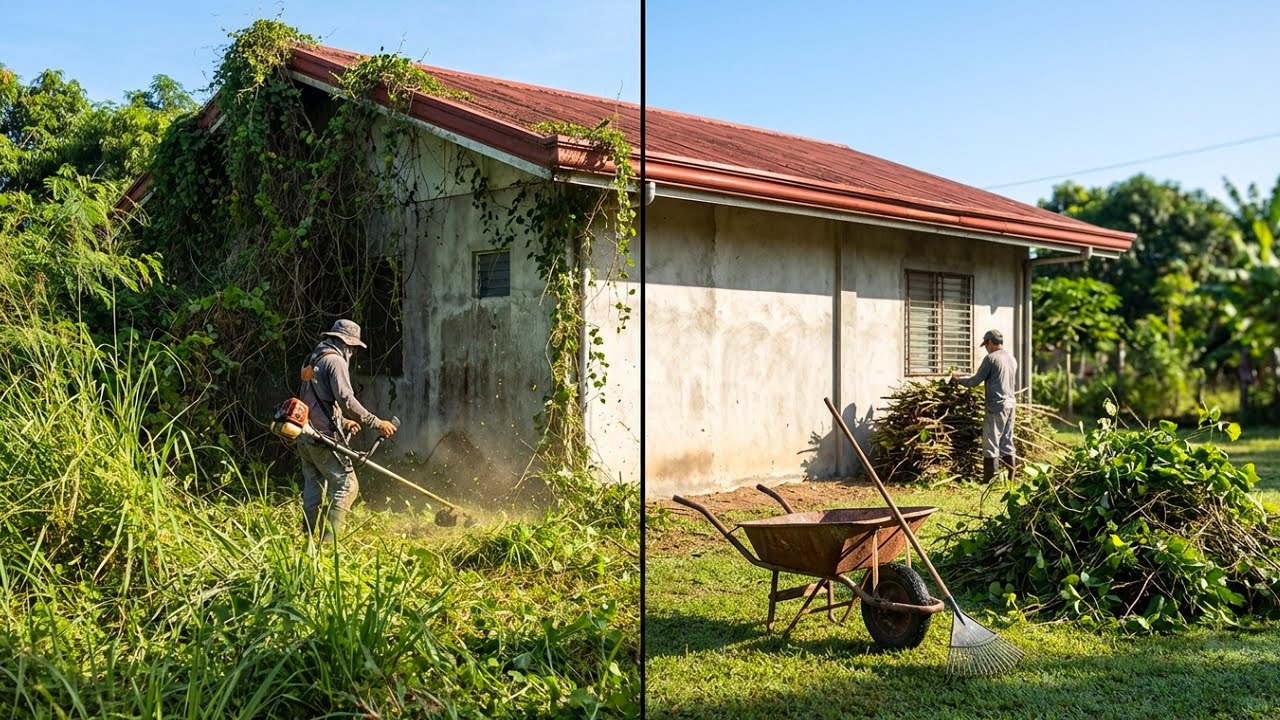 She Cried When We Cleaned Her Overgrown House | Extreme Cleanup Transformation