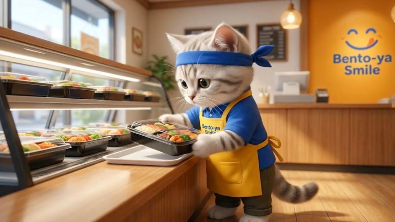 ご注文どうぞ!!オフィス街のお弁当屋さんでお手伝い   ねこの一日に密着🐱🍱