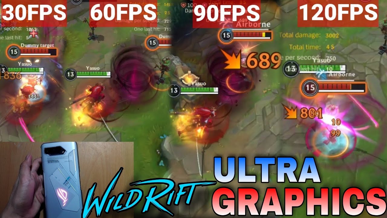 ROG PHONE 5 | FPS COMPARISON WITH ULTRA GRAPHICS - Yasuo Wild Rift