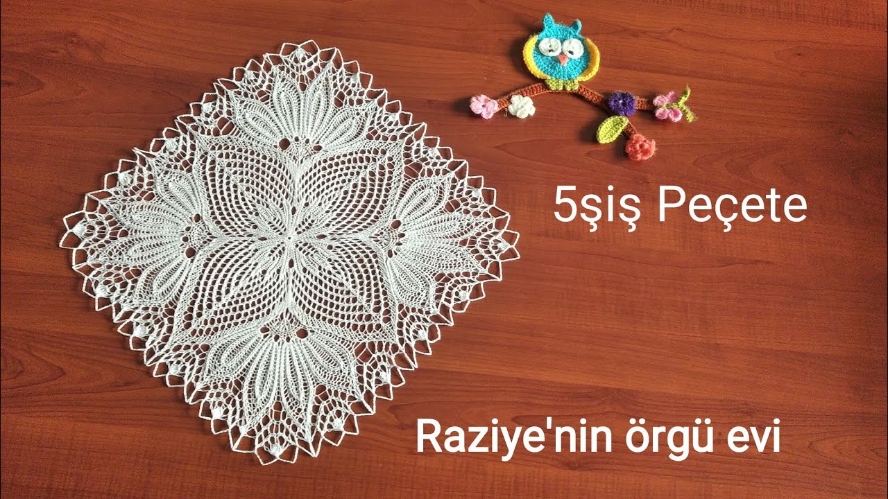 Lalezar peçetesi #beşşiş #ajurluörgümodelleri #kniting #5şişdantel #peçete