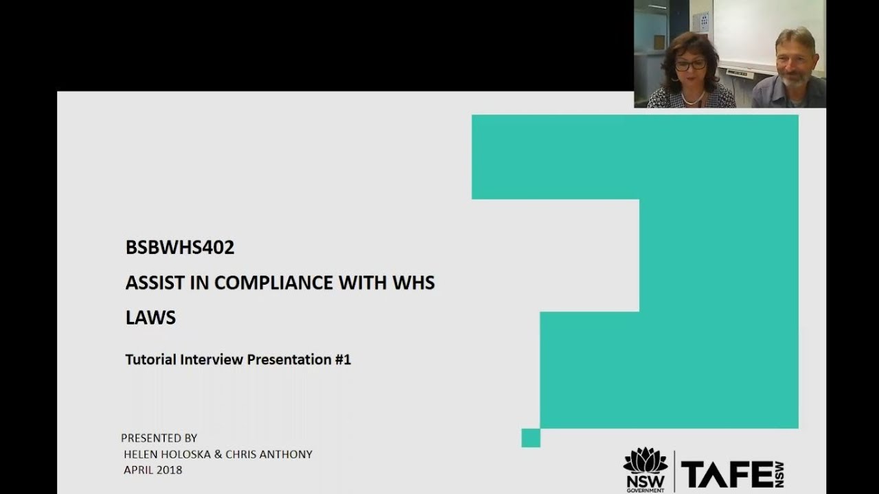 BSBWHS402 Assist in compliance with WHS