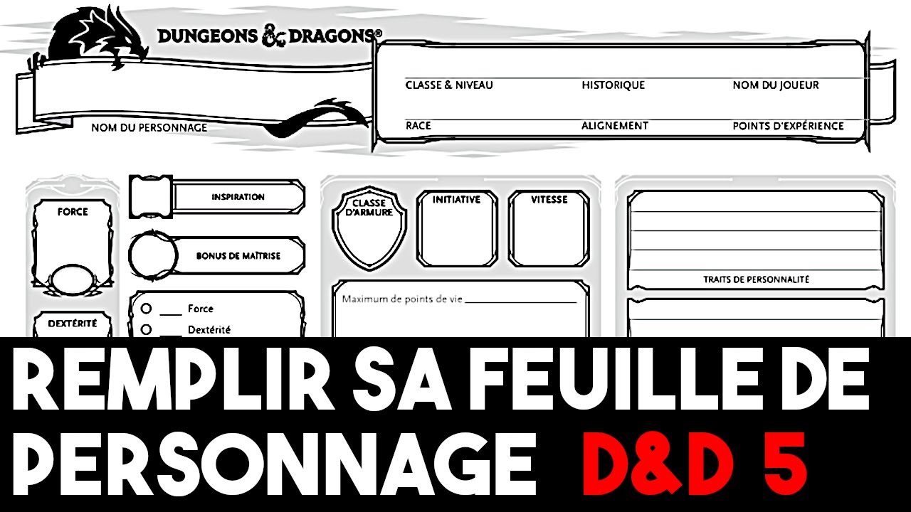 Remplir sa feuille de personnage DnD 5e