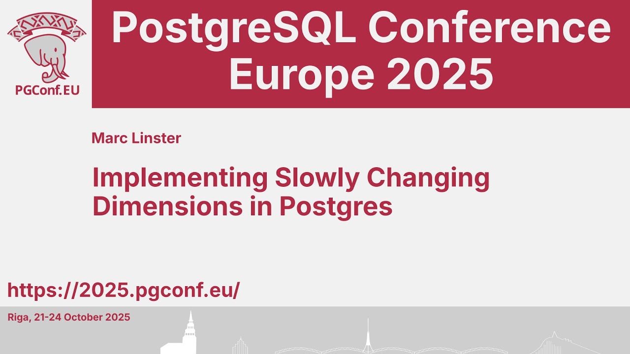Marc Linster: Implementing Slowly Changing Dimensions in Postgres