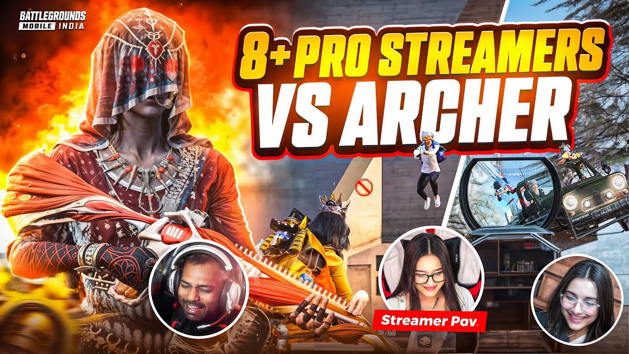 8+ Pro Streamers Vs ARCHER😱 Streamer Was NOT Ready for My Insane 1v4 Clutch!🔥BGMI