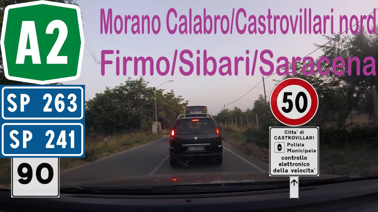 I - Autostrada A2 - Tratto da ammodernare Morano-Frascineto+deviazione Frascineto-Firmo/Sibari