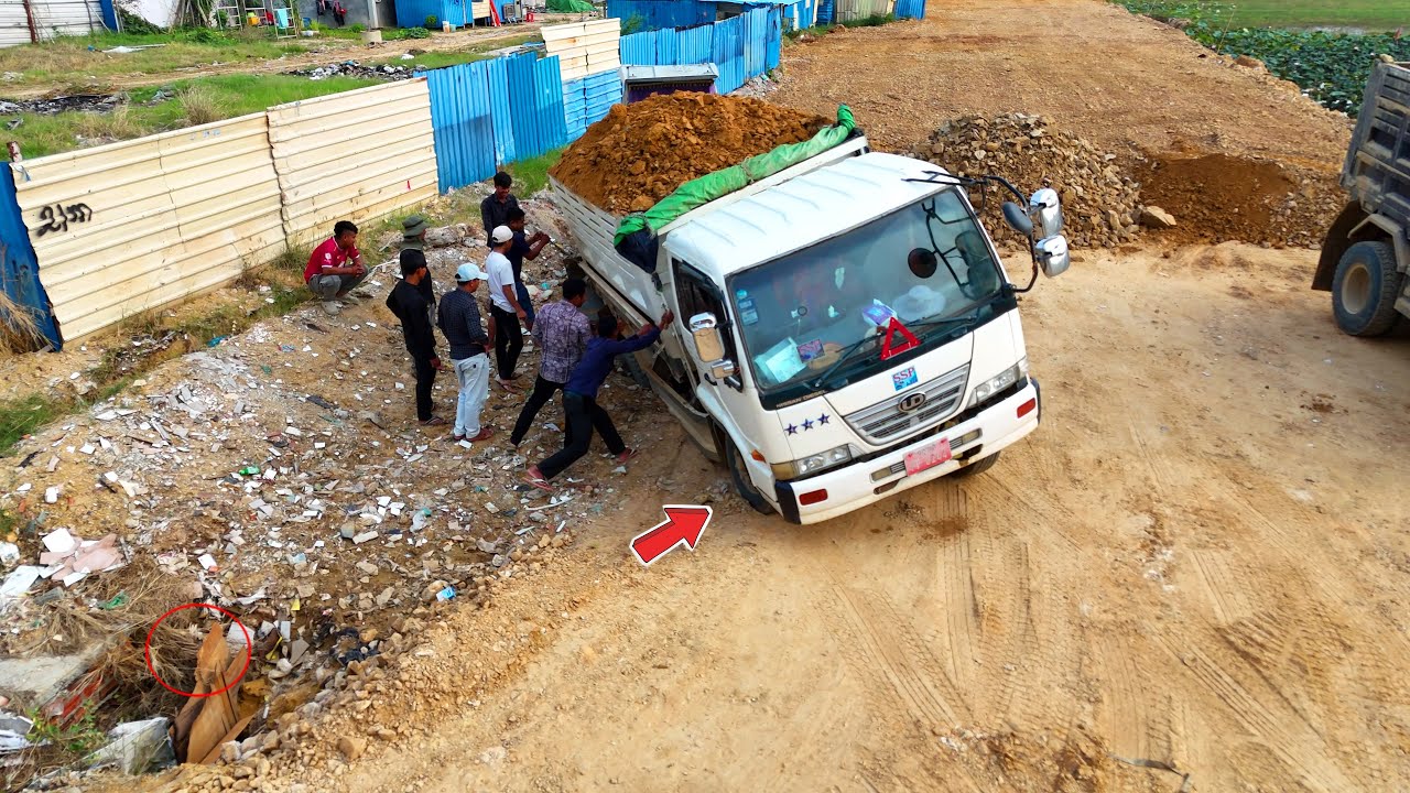 WOW! Incredible! Landfill Task!.. Dump Truck BACK Uploading Overturned, Technique Dozer Rescue