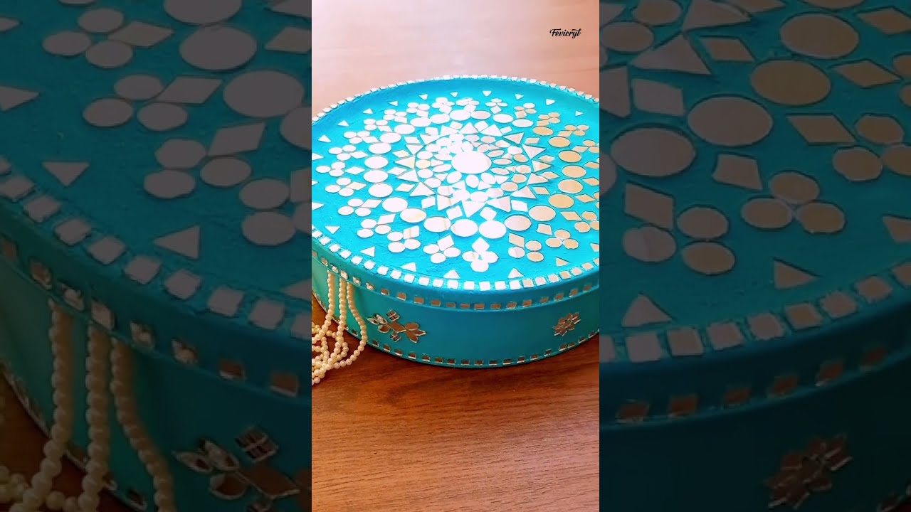 Fevicryl Hobby Ideas | DIY Mirror Mosaic On Cookie Box | Best Out Of Waste