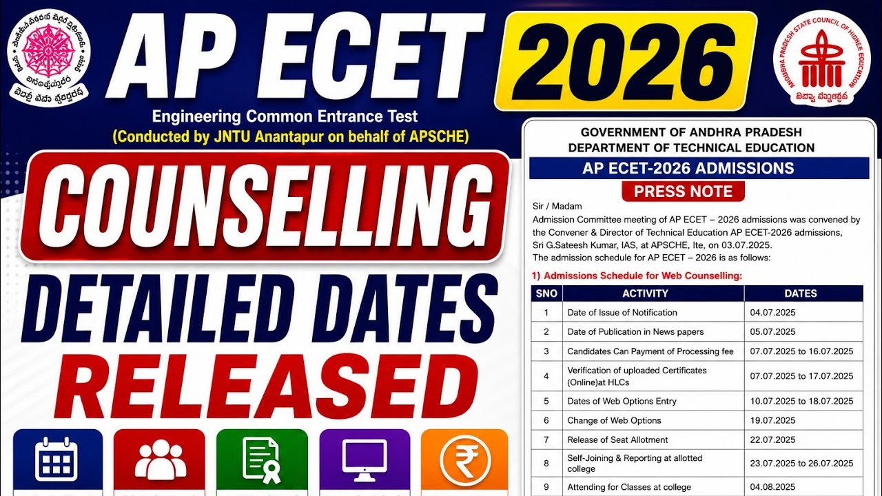 AP ECET 2026 COUNSELLING FEE & WEB OPTIONS DATES | AP ECET COUNSELLING SCHEDULE 2026