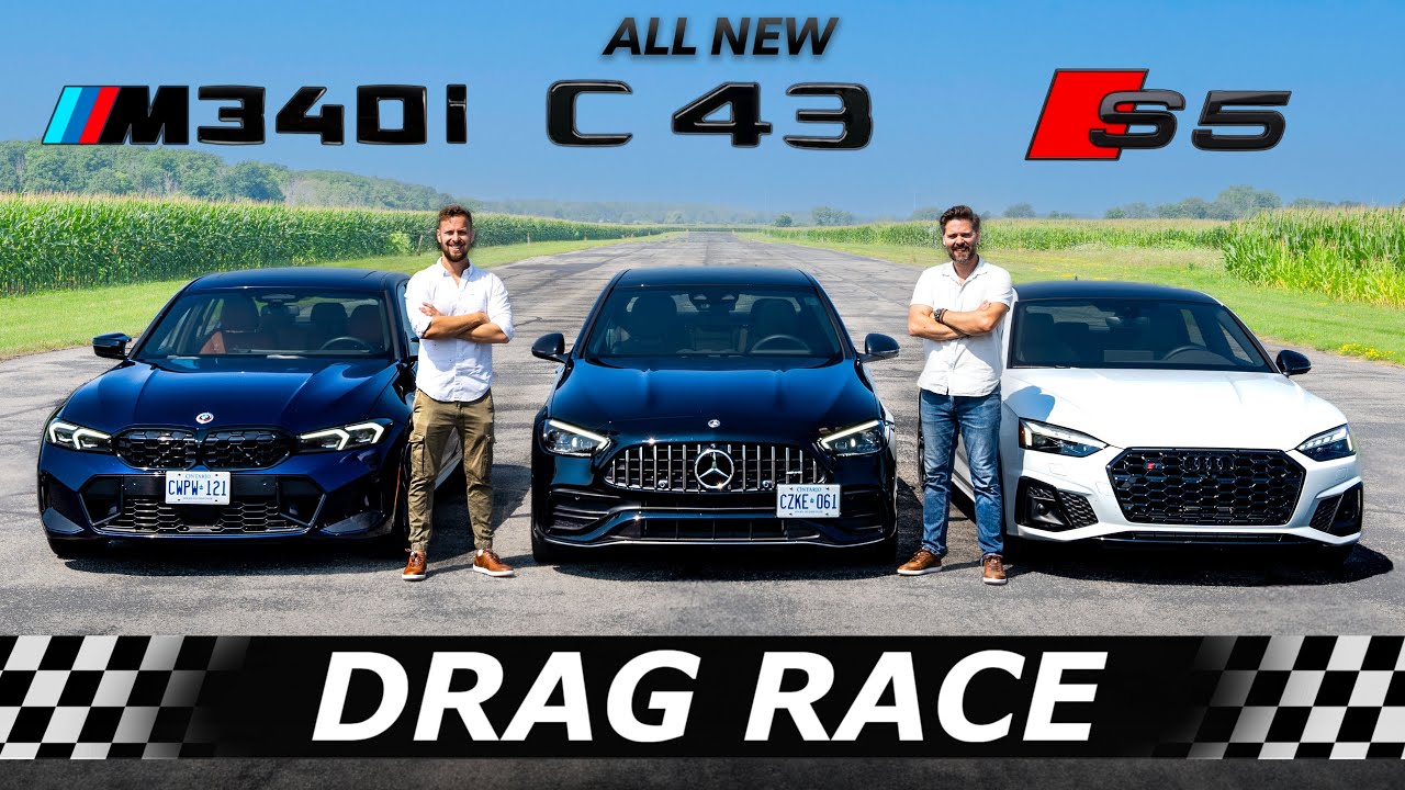2023 AMG C43 против BMW M340i против Audi S5 // DRAG & ROLL RACE