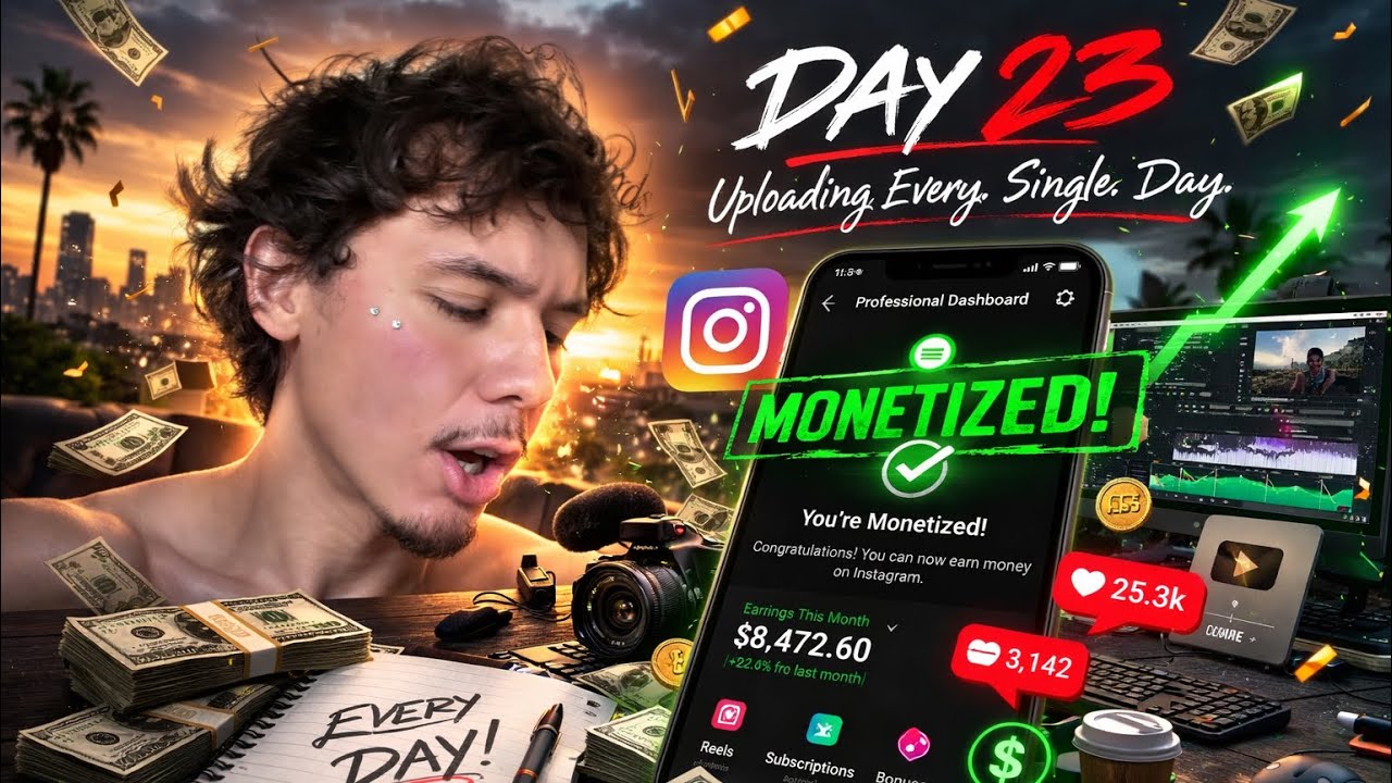 Day 023: FINALLY MONETIZED ON INSTAGRAM🙏 uploading every single day day 23:) 