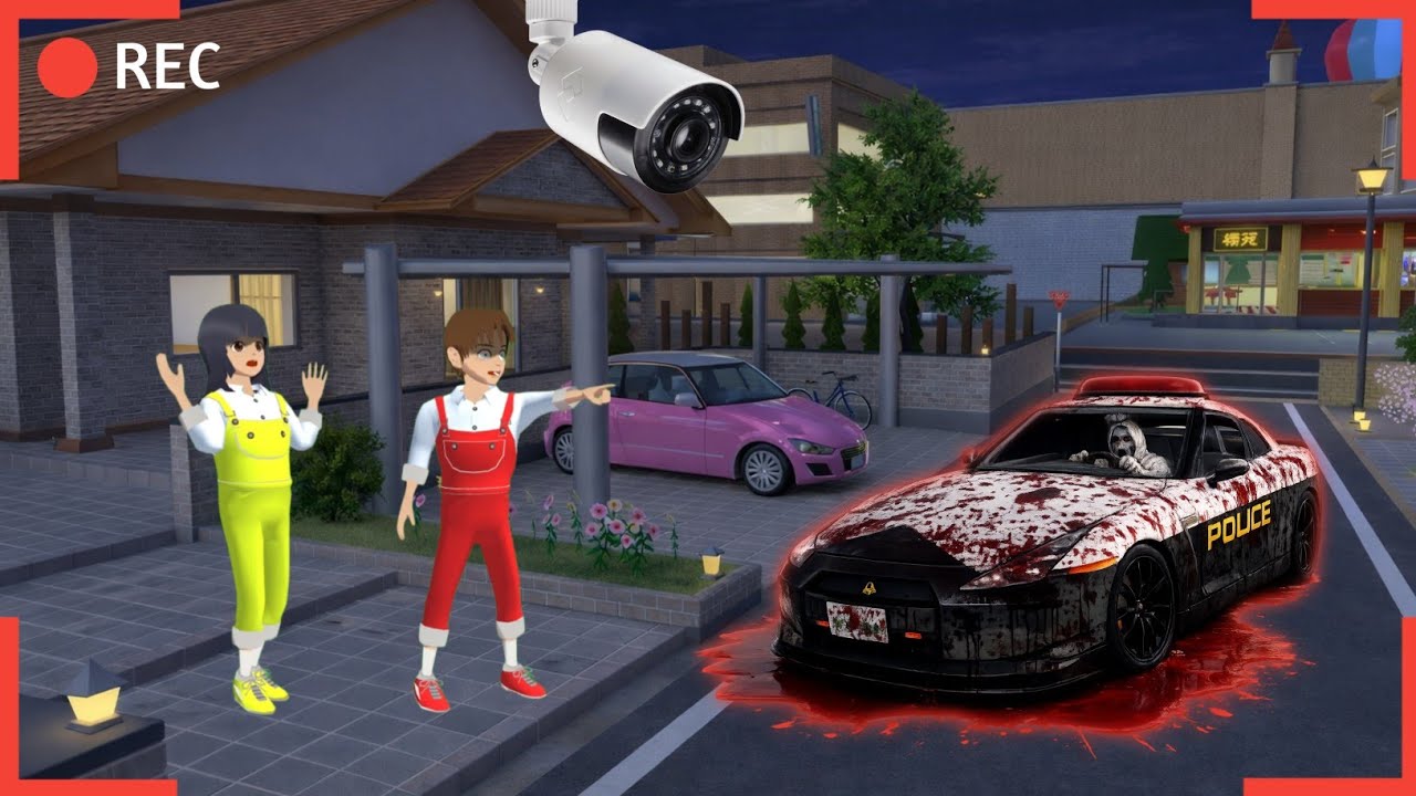 Yuta Mio Panik CCTV Rekam Anomali Mobil Police Koban Berhantu😱 | Sakura School Simulator