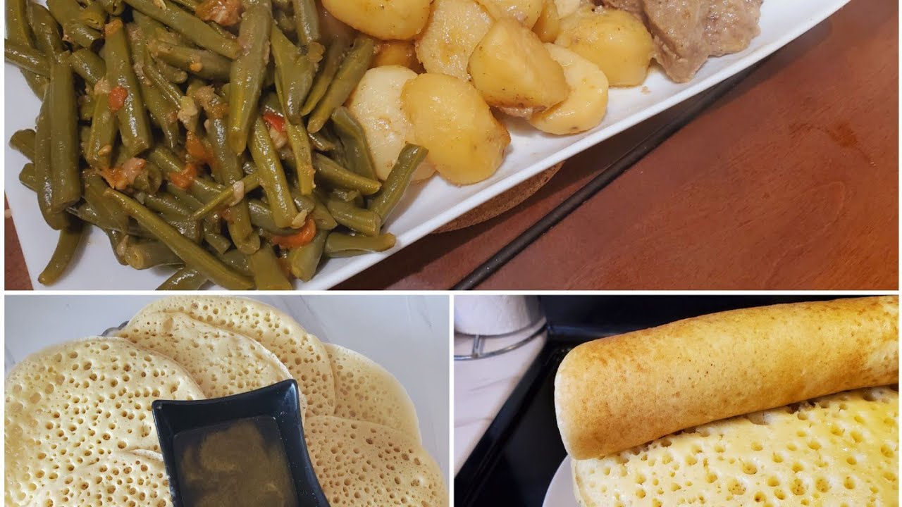 بعد غياب طويل جبتكم وصفة عشاء 3في1سريعةو بغرير إكسبريس للمبتداتRepas 3en1 baghrir(crêpe mille trou)