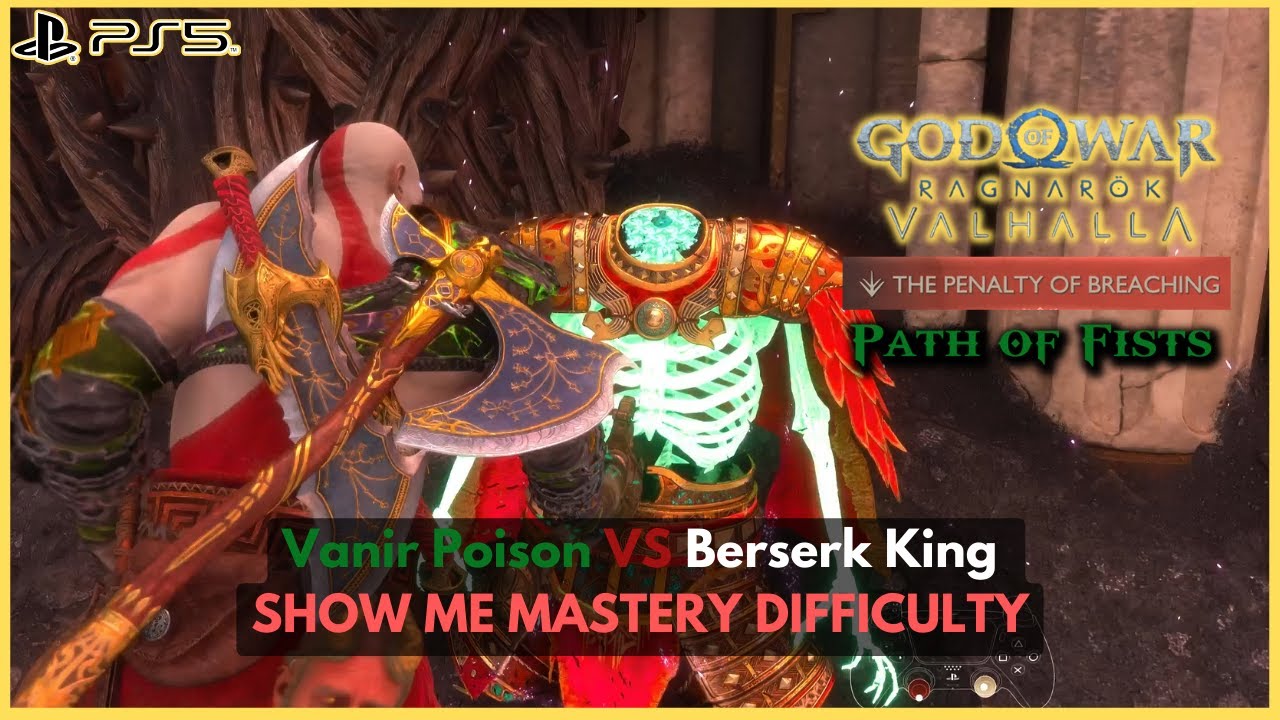 Vanir Poison VS Berserk King (Penalty of Breaching + No weapons) - GOD OF WAR RAGNAROK VALHALLA DLC