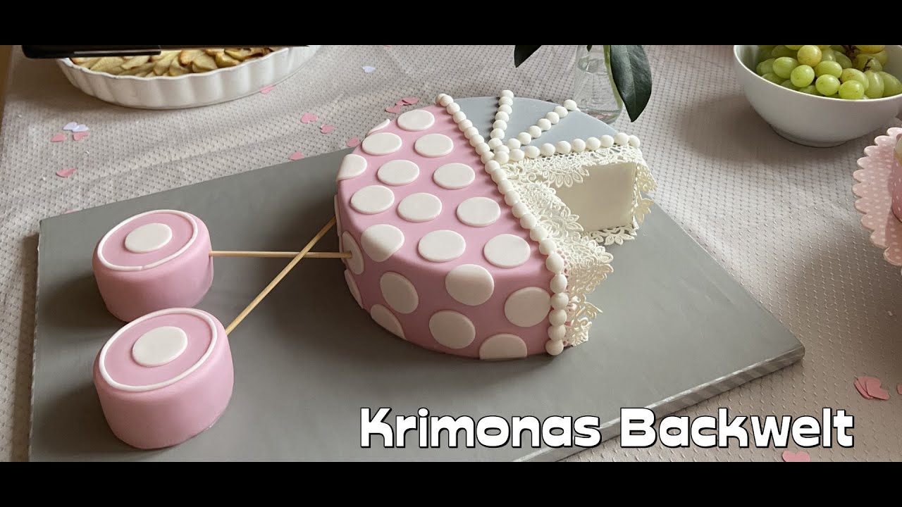 Baby Carriage Cake / Kinderwagen Fondant Torte / Baby Shower Party / Krimonas Backwelt