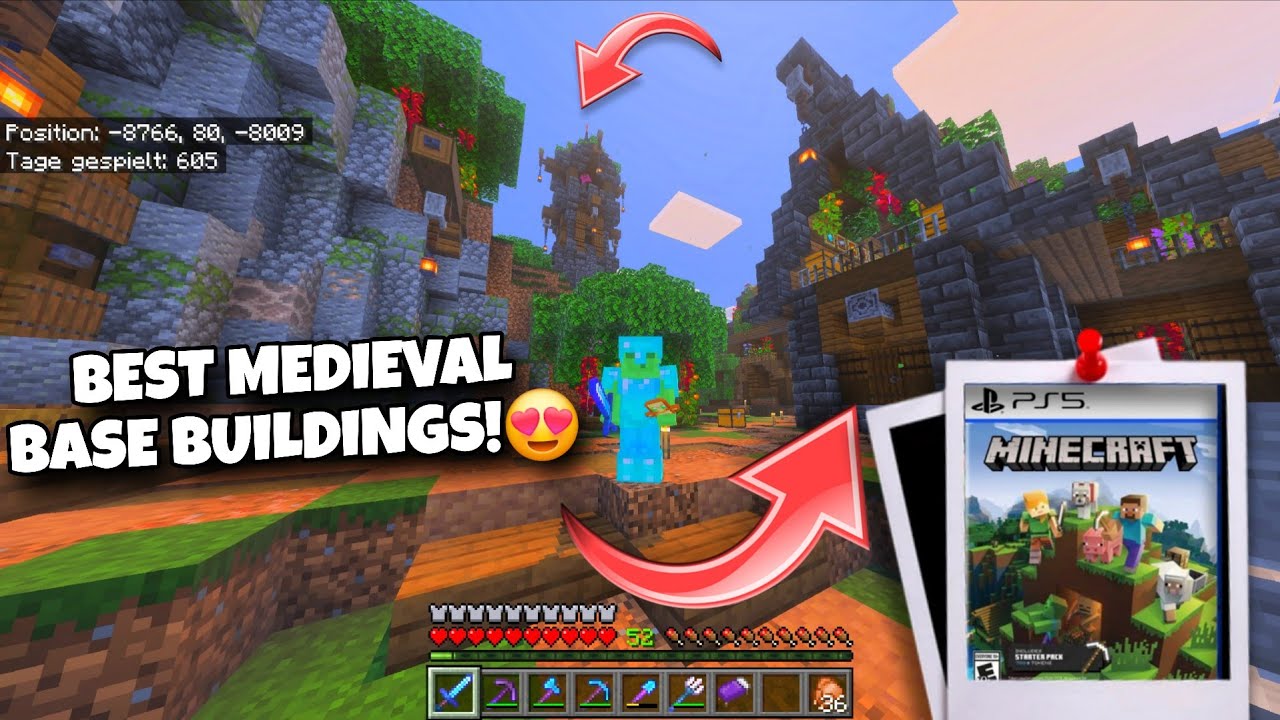 ICH ZEIGE EUCH EINE DER SCHÖNSTEN MEDIEVAL BASE BUILDS in MINECRAFT BEDROCK!😍😳 [Ps5]