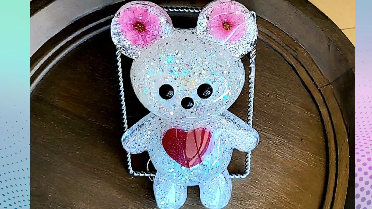 How to Make an ADORABLE, SPARKLY and HUGE 9 inch Resin Bear! I Love this!!