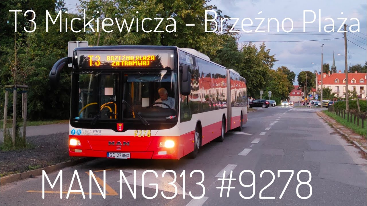 ZTM Gdańsk - linia T3 | MAN NG313 Lion's City G #9278