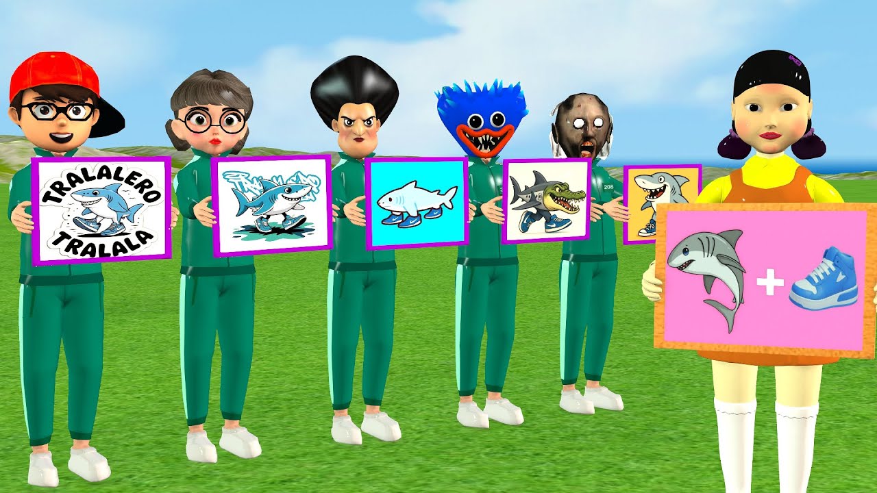 Scary Teacher 3D vs Squid Game Coloring Tralalero Tralala Brainrot Challenge