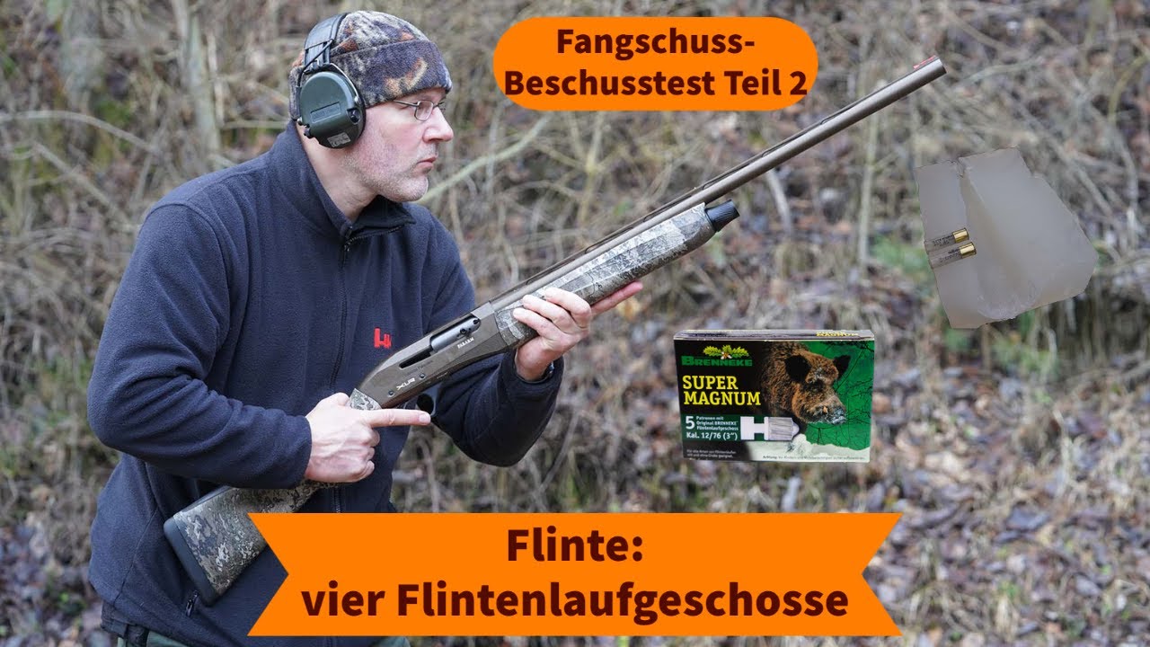 Fangschuss-Beschusstest Teil 2: Flinte &ndash; vier Flintenlaufgeschosse von Brennecke auf kurze Distanz