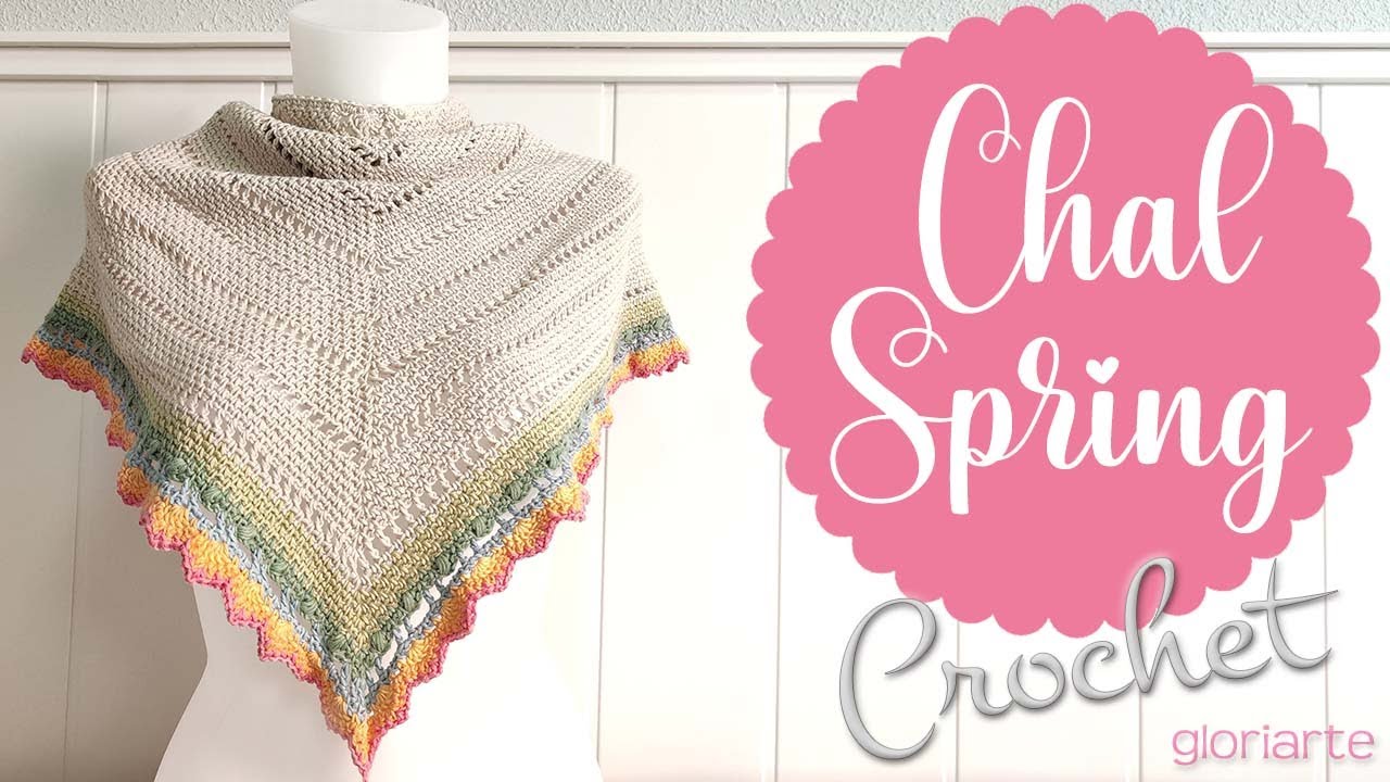 Chal spring o pañuelo de GANCHILLO. Súper Fácil. CROCHET spring shawl. Very easy.