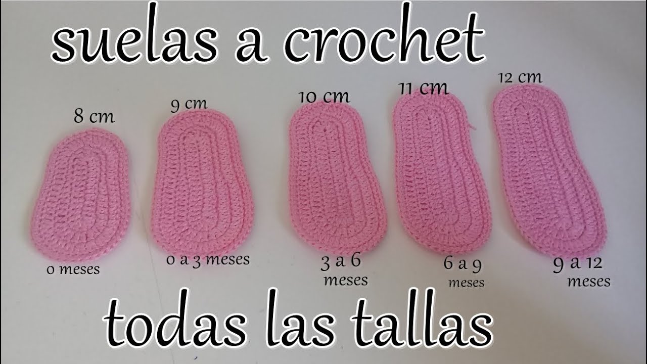 Suelas de crochet para bebé - Todas las tallas