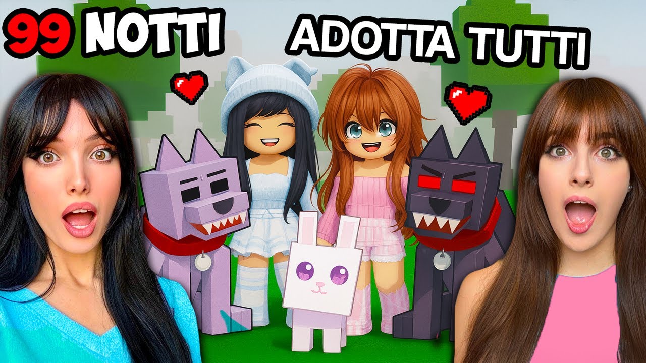 99 NOTTI NELLA FORESTA CON MIA SORELLA! ADDOMESTICHIAMO GLI ANIMALI!! ROBLOX ITA