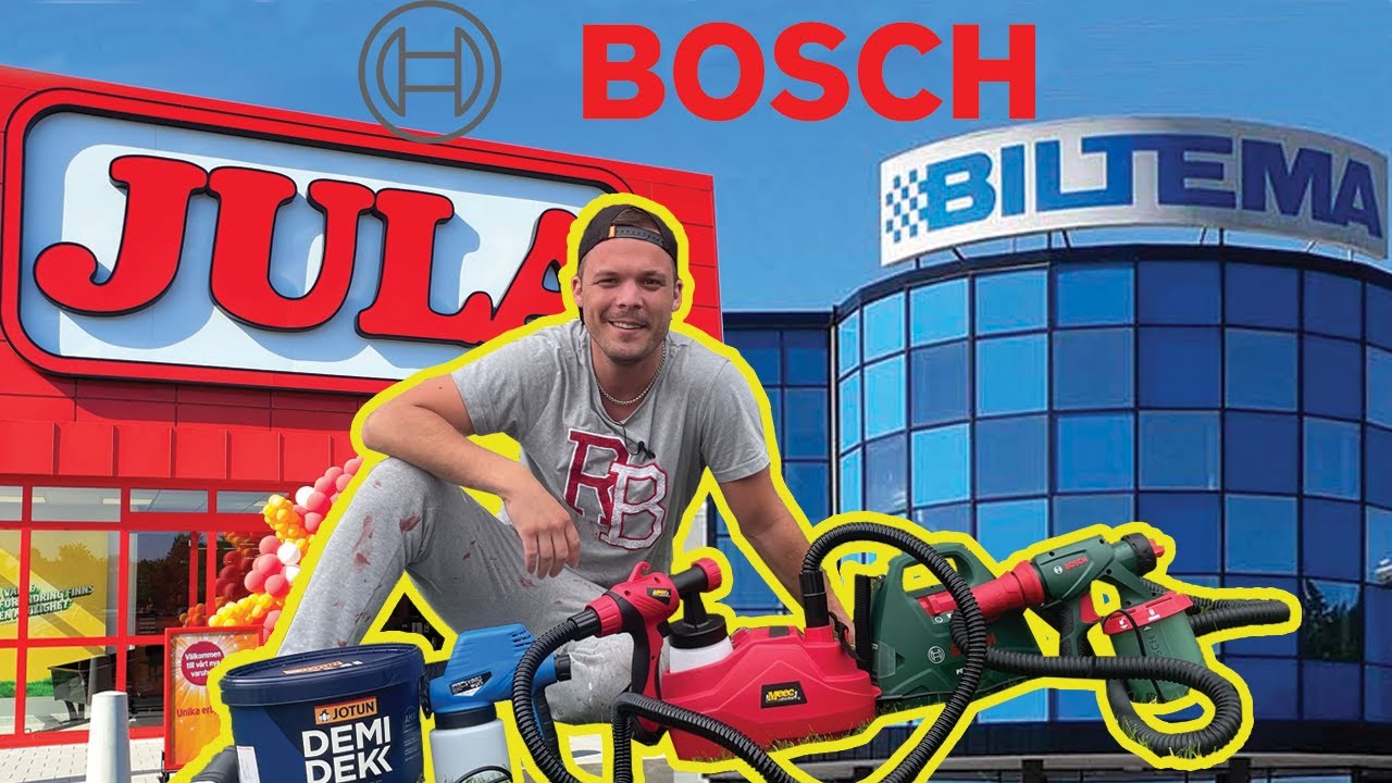 FÄRGSPRUTA BILTEMA VS JULA VS BOSCH | MÅLAR HUS | SPRUTMÅLAR