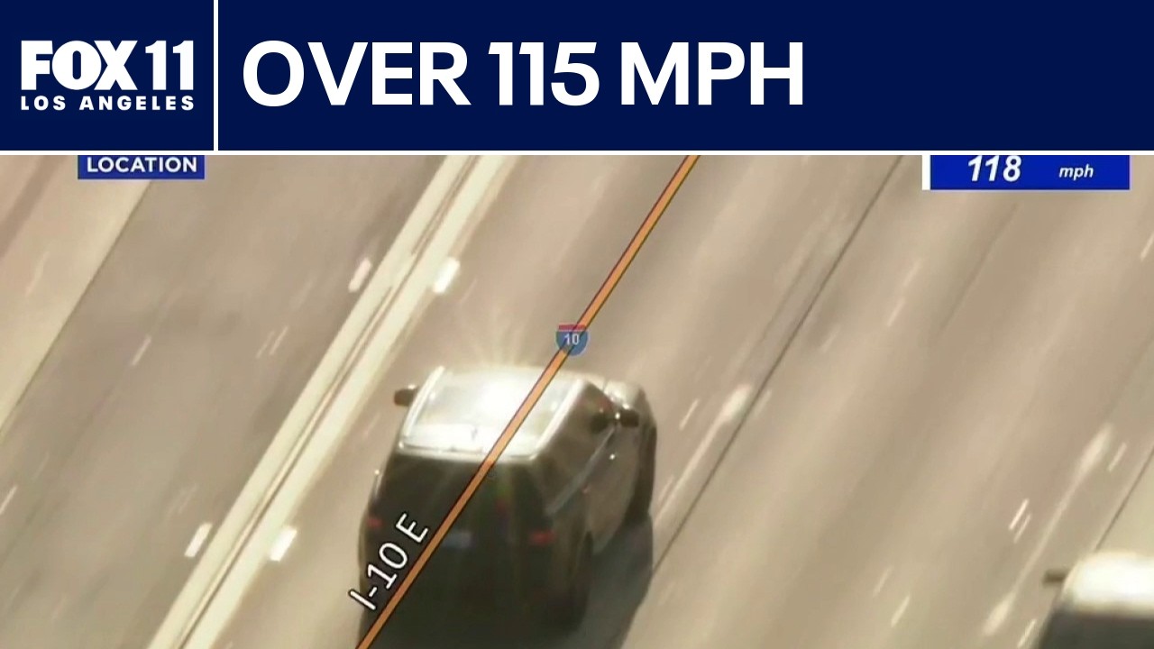 Pursuit suspect reaches speeds over 115 mph