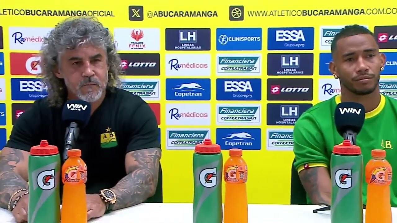 Rueda de prensa de Leonel Álvarez tras el empate entre Bucaramanga y Cali.