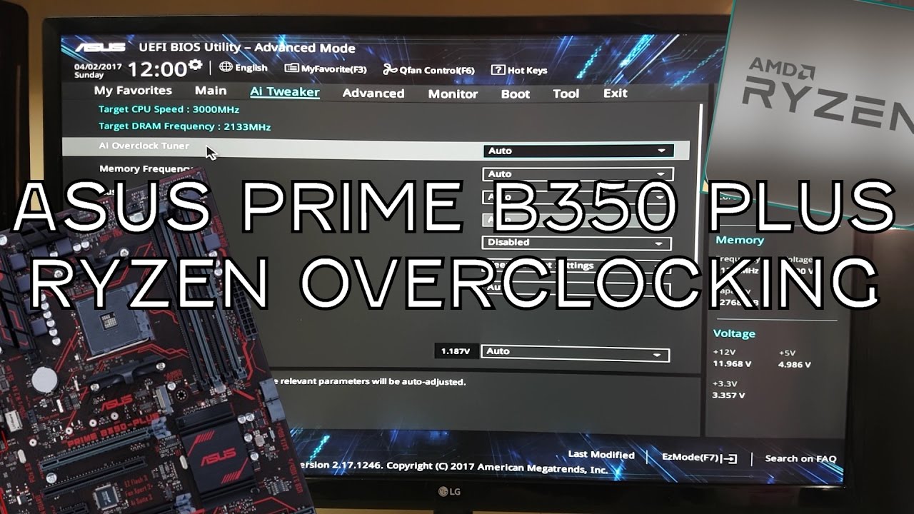 Как разогнать RYZEN на материнской плате Asus Prime B350-Plus