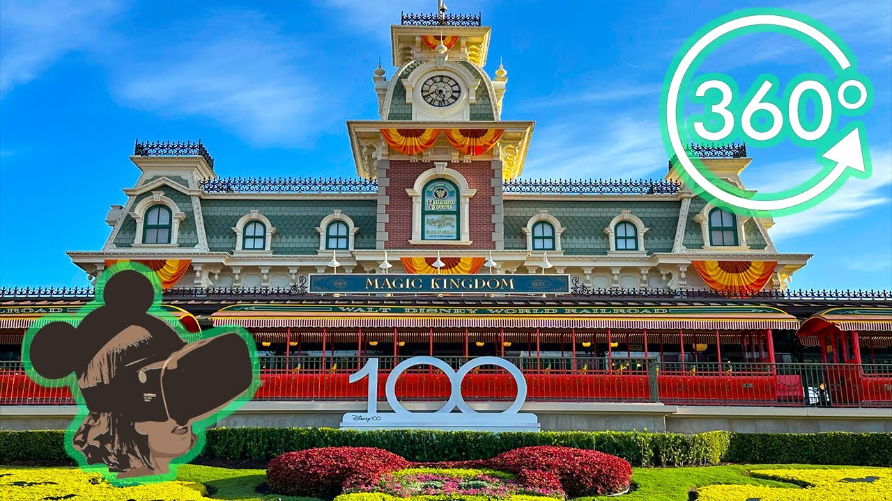 360º Camera Tour Around Magic Kingdom at Walt Disney World on an Early August Morning. 2023