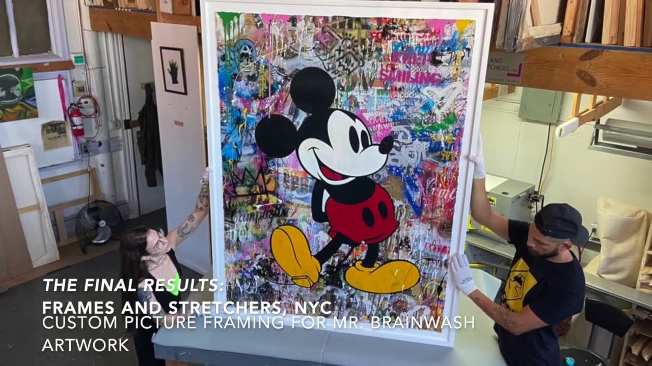 Custom Picture Framing with Japanese Paper - Rice Paste Float Mounting for Mr. Brainwash Artwork