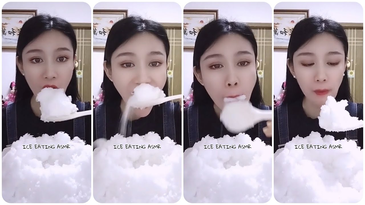 [ASMR] FREEZER FROST EATING & POWDERY ICE EATING 💚😋
