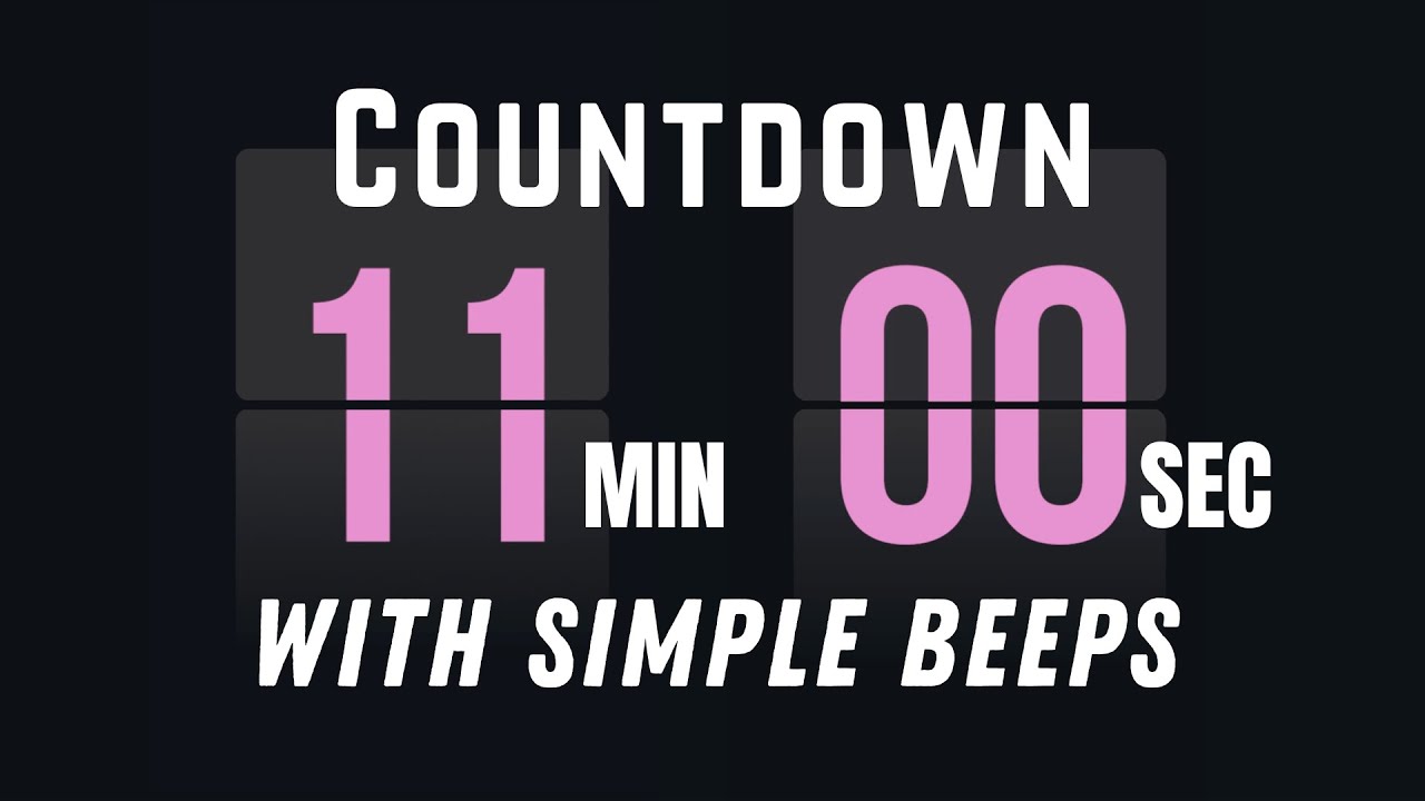 11‑Min Flip Clock Countdown Timer with Simple Beeps | Start & End Sound Effects